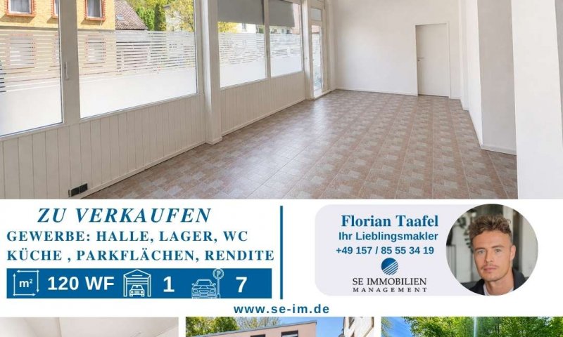 Gewerbe oder Wohnen – 119 m² EG, 8 Parkplätze, bis 8 % Rendite im Sanierungsgebiet