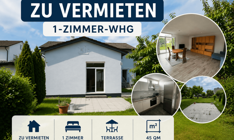 Zu vermieten: 1-Zimmer-Wohnung mit Terrasse
