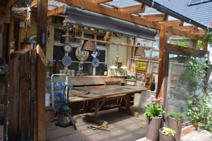 Pergola im Biergarten