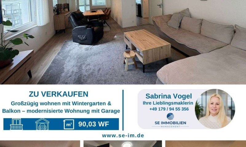 Großzügig wohnen mit Wintergarten & Balkon – modernisierte Eigentumswohnung mit Garage