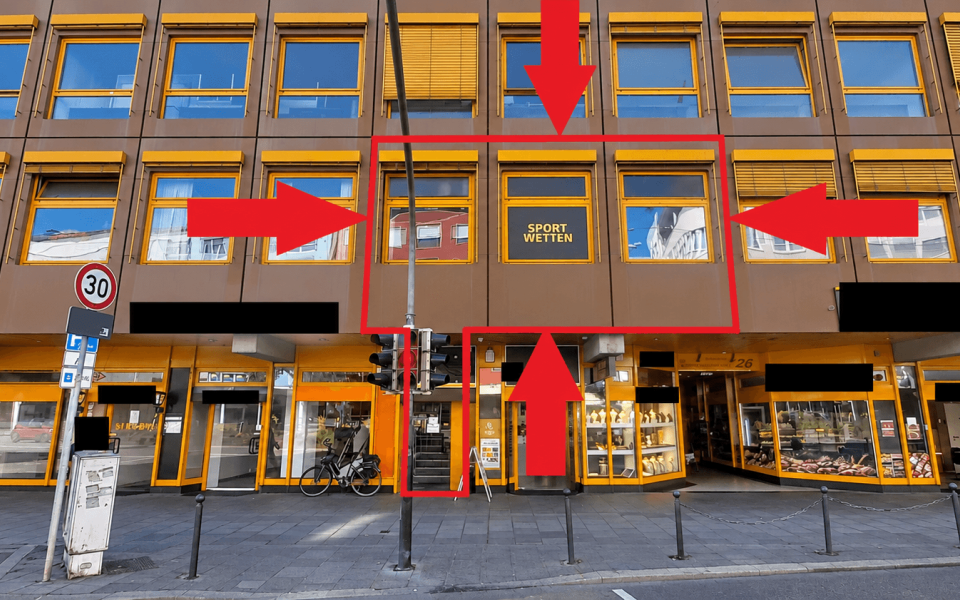 Eingang EG Gastrofläche im OG