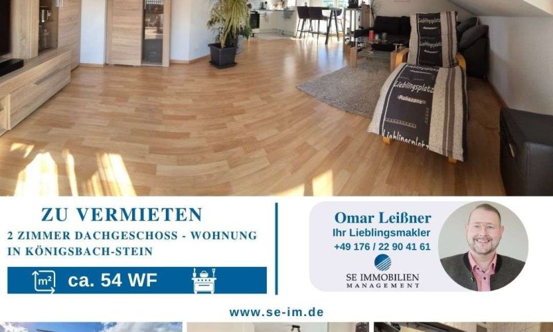 2 Zimmer- DG-Wohnung in Königsbach-Stein (OT Stein) in Feldrandnähe zu vermieten!