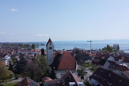 Blick Drohne zum Bodensee