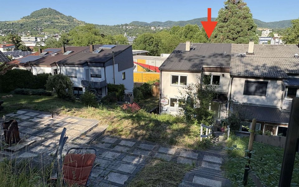 Rückansicht mit Achalmblick