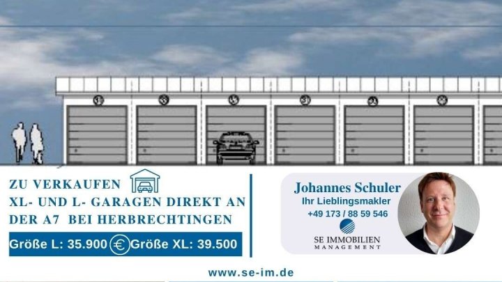 XL- und L-Garagen direkt an der A7, nähe Amazon McDonalds