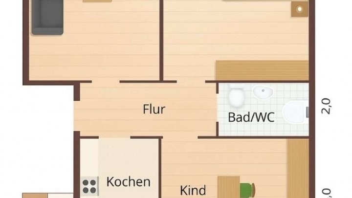 Zentrumsnahe 3-Zimmer Wohnung mit großem Balkon