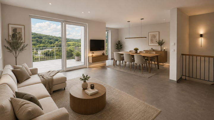 Neubau Doppelhaushälfte mit Panorama-Aussicht in Stein!