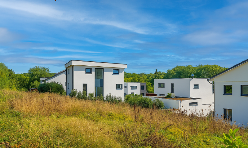 Eines der letzten Grundstücke im Neubaugebiet