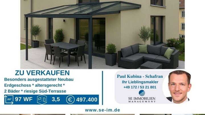 Erdgeschoss mit großer Terrasse im Neubau * altersgerecht * hochwertig *