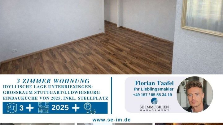Lichtdurchflutete 3- Zimmer Wohnung mit neuer Küche und Stellplatz