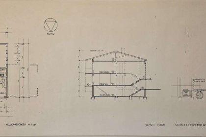 Grundriss_Kellergeschoss + Schnitt Heizraum